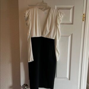 Elegant Black and White Women's Dress